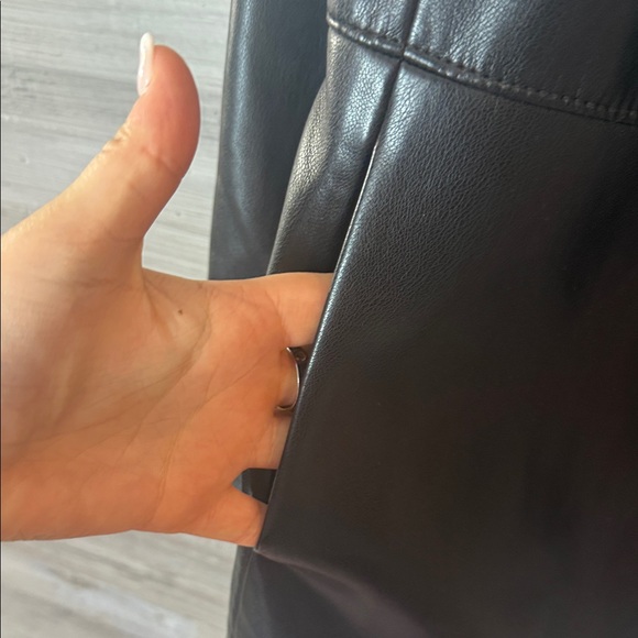Chicos Black Leather Women's Jacket - Picture 4 of 9